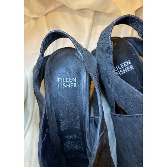 Eileen Fisher Womens Slip-On Cuban Heels Sling Back Booties Black Size 10 - Picture 7 of 7